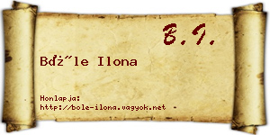 Bőle Ilona névjegykártya